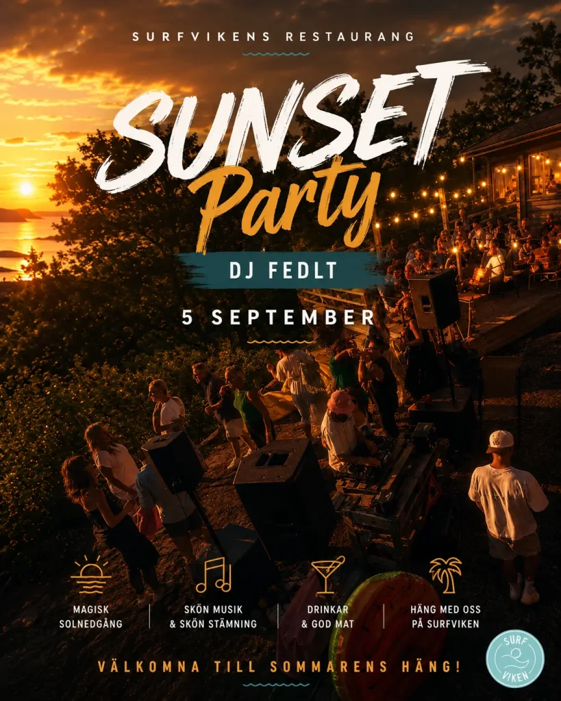 Sunsetparty Avslutningsfest med dj feldt
